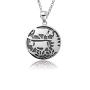 Sterlingsilber Halskette und bombiertes Profil Anhänger mit Poya Motiv N-7003