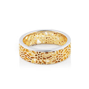 Feiner Ring aus Sterlingsilber mit filigranen Bicolor Edelweißen RG-8006