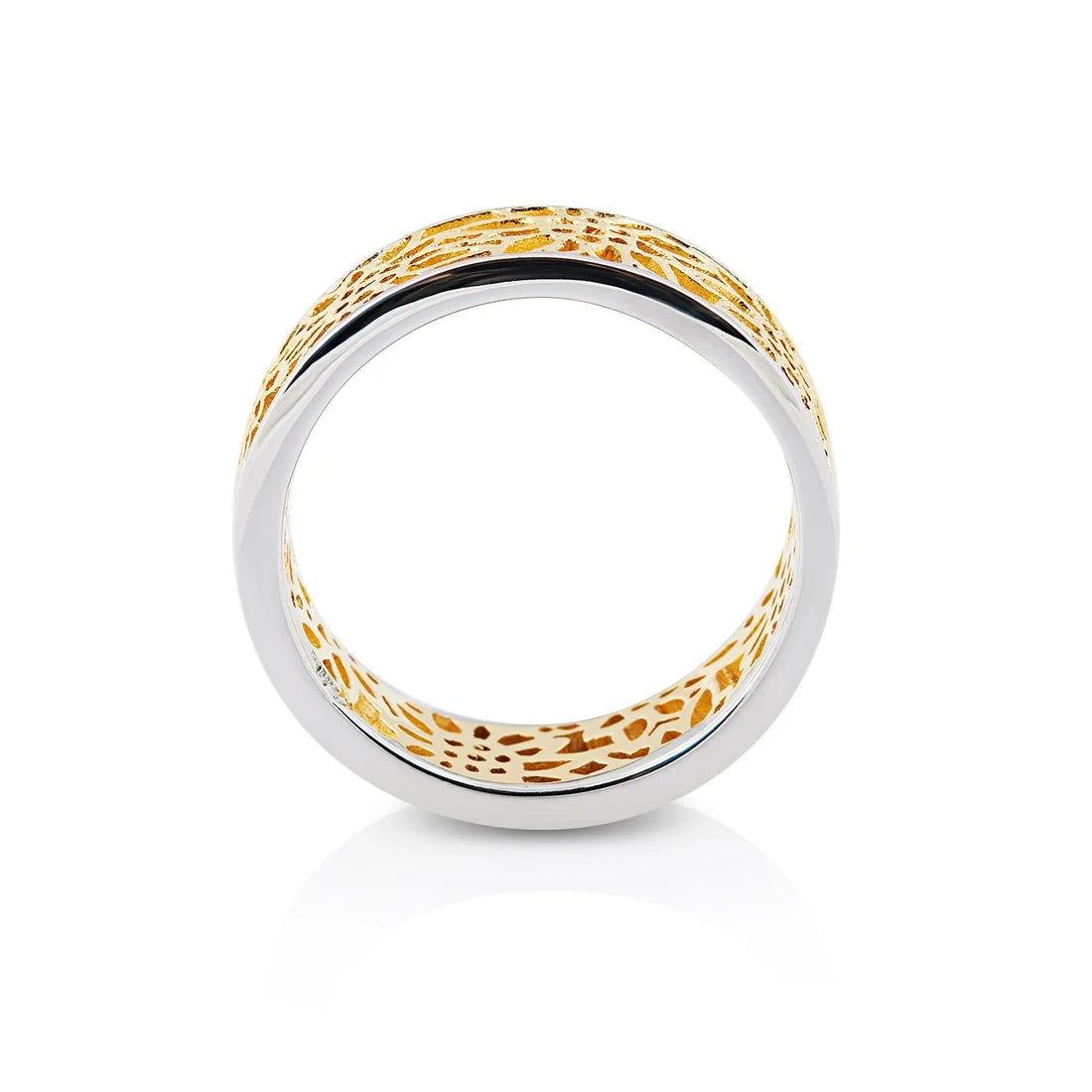 Feiner Ring aus Sterlingsilber mit filigranen Bicolor Edelweißen RG-8006