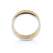 Feiner Ring aus Sterlingsilber mit filigranen Bicolor Edelweißen RG-8006