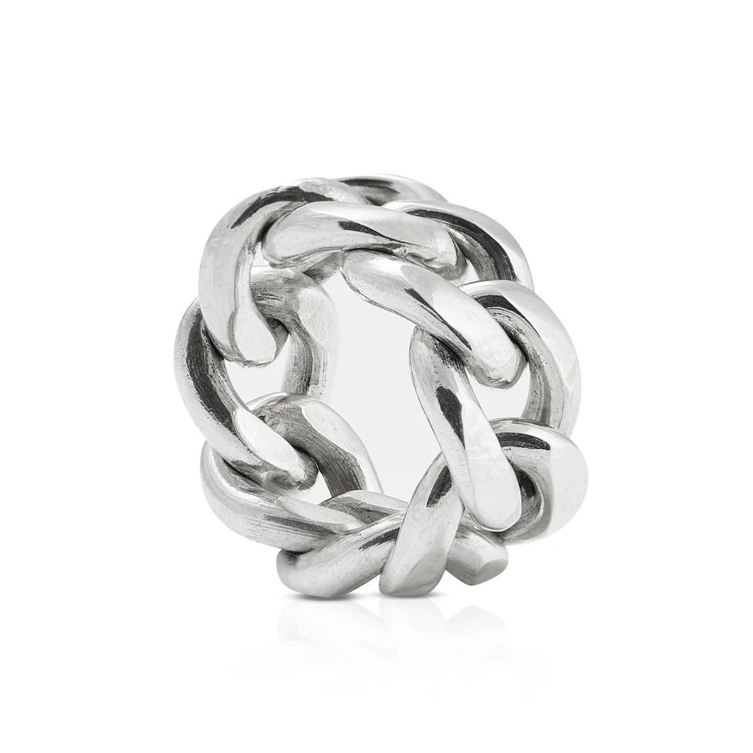 Ring aus Sterlingsilber mit massiver Kette R-148