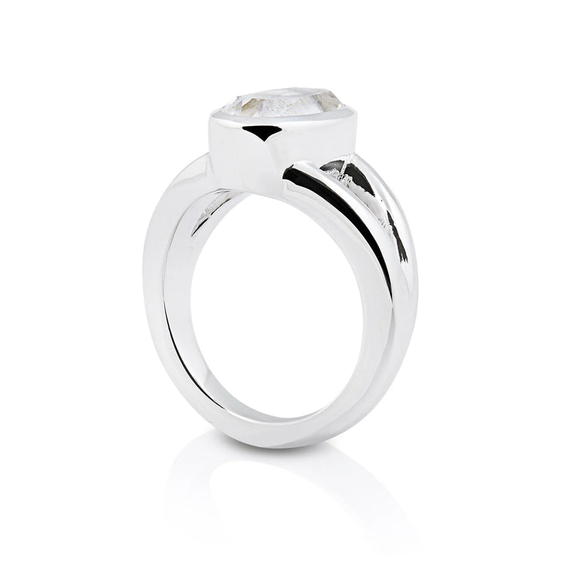 Sterlingsilber Ring Stein Cristal Quarz SR-704