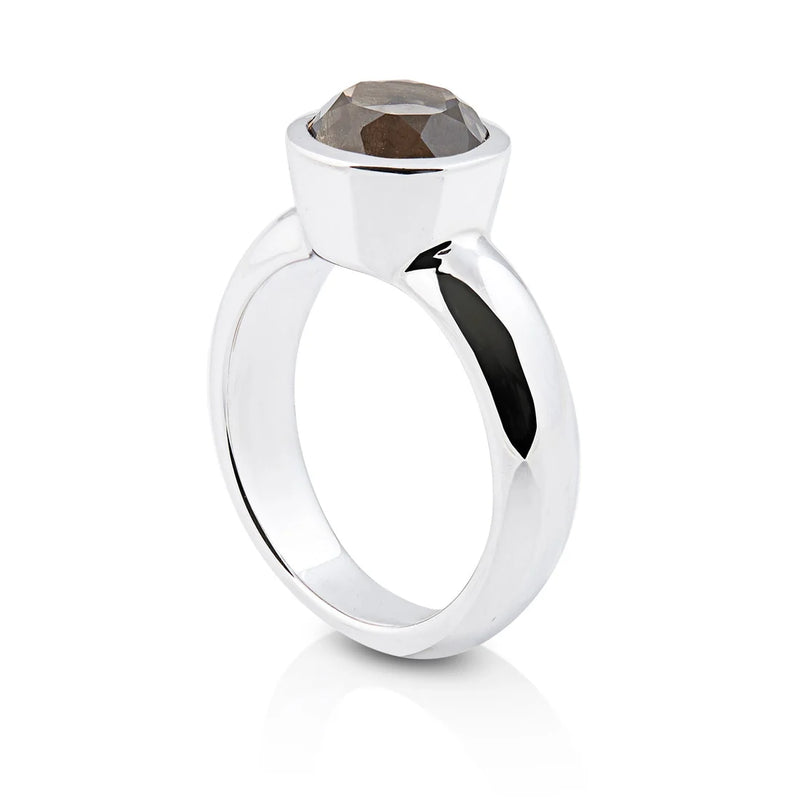 Sterling Silber Ring mit Steinquarz SR-701