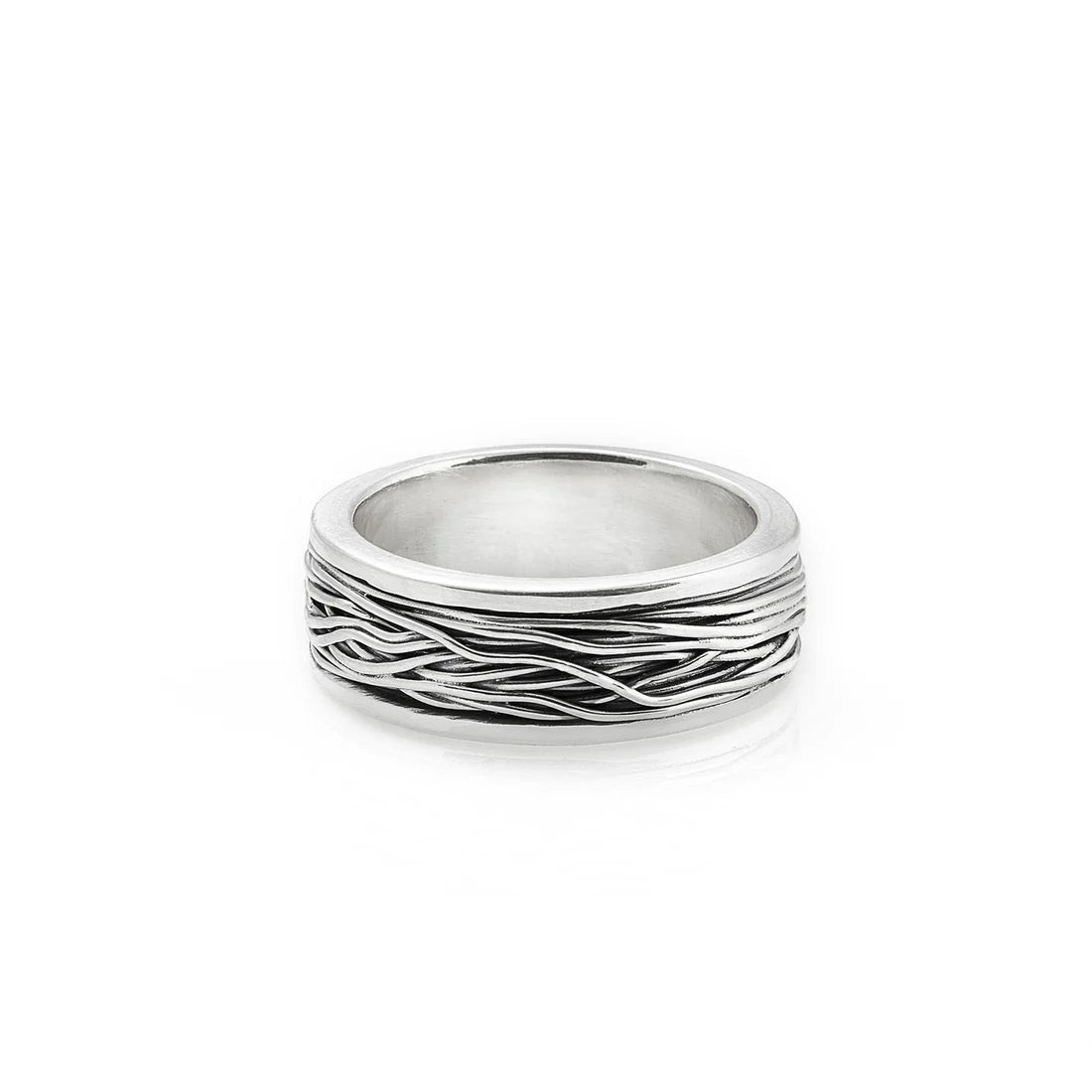 Ring aus Sterlingsilber mit umwickelten Fäden S R-181