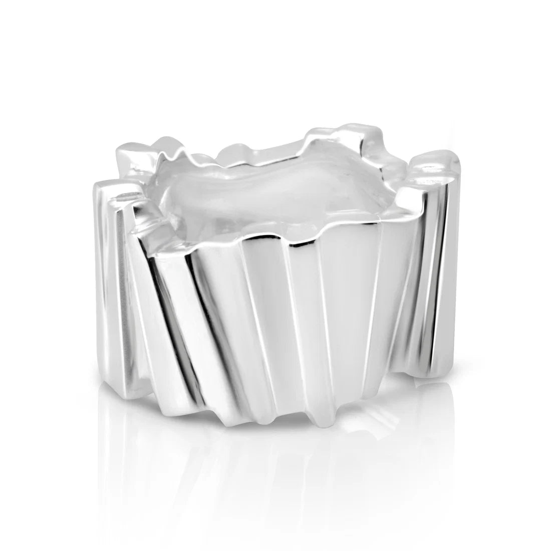 Ring aus Sterling Silber mit glänzender und matter Oberfläche im modernen Look. 20-1069-52