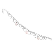 Armband aus rhodiniertem Sterlingsilber mit glänzender und facettierter Oberfläche B-4625