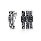 Ohrringe mit Clip aus Sterlingsilber in Form eines leicht gebogenen Rechtecks E-2636
