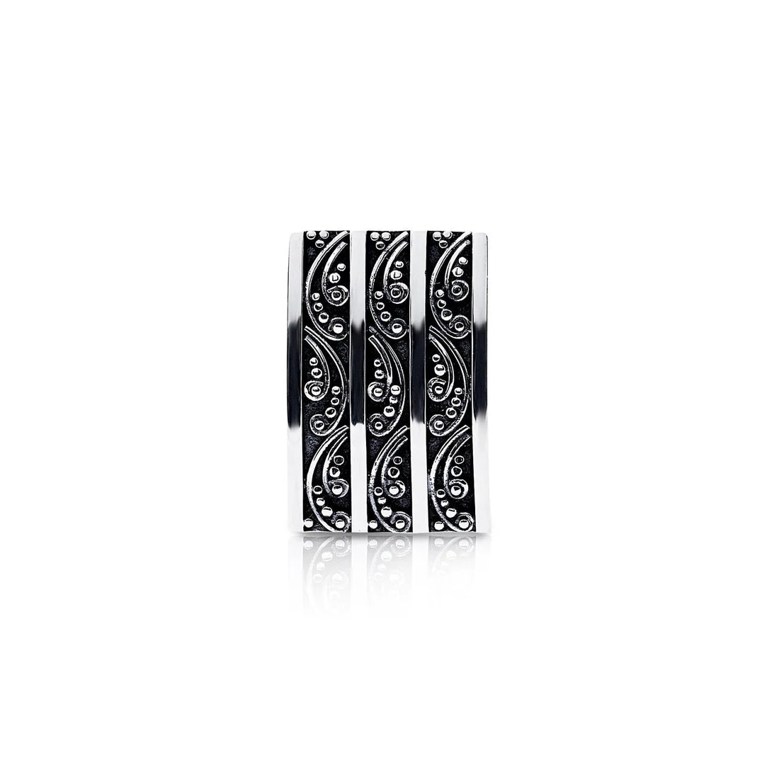 Ohrringe mit Clip aus Sterlingsilber in Form eines leicht gebogenen Rechtecks E-2636