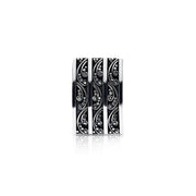 Ohrringe mit Clip aus Sterlingsilber in Form eines leicht gebogenen Rechtecks E-2636