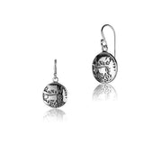 Sterlingsilber bombiertes Profil Ohrring mit Poya Motiv E-7004