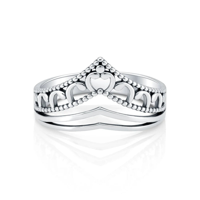 Sterlingsilber Ring Ethno-Stil originell durch seine Halbkrone Design und orientalischen Design RI-10129P