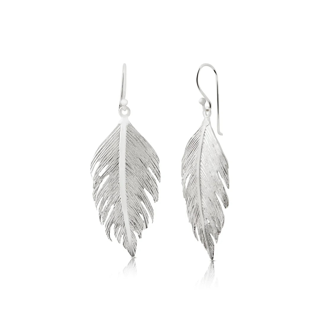 Ohrringe aus Sterlingsilber in Federform mit einer Länge von 4 cm EA-10012P