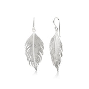 Ohrringe aus Sterlingsilber in Federform mit einer Länge von 4 cm EA-10012P