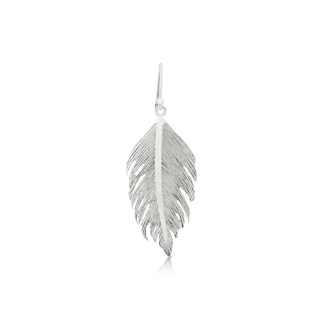 Ohrringe aus Sterlingsilber in Federform mit einer Länge von 4 cm EA-10012P