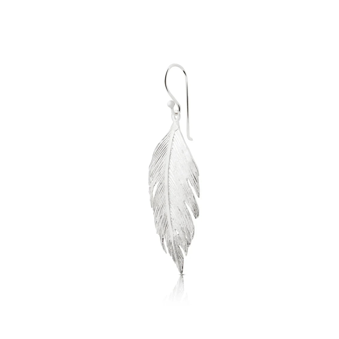 Ohrringe aus Sterlingsilber in Federform mit einer Länge von 4 cm EA-10012P