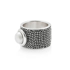 Ring aus Sterlingsilber im Jawan-Stil mit einer runden Süßwasserperle (10 mm) R-3884