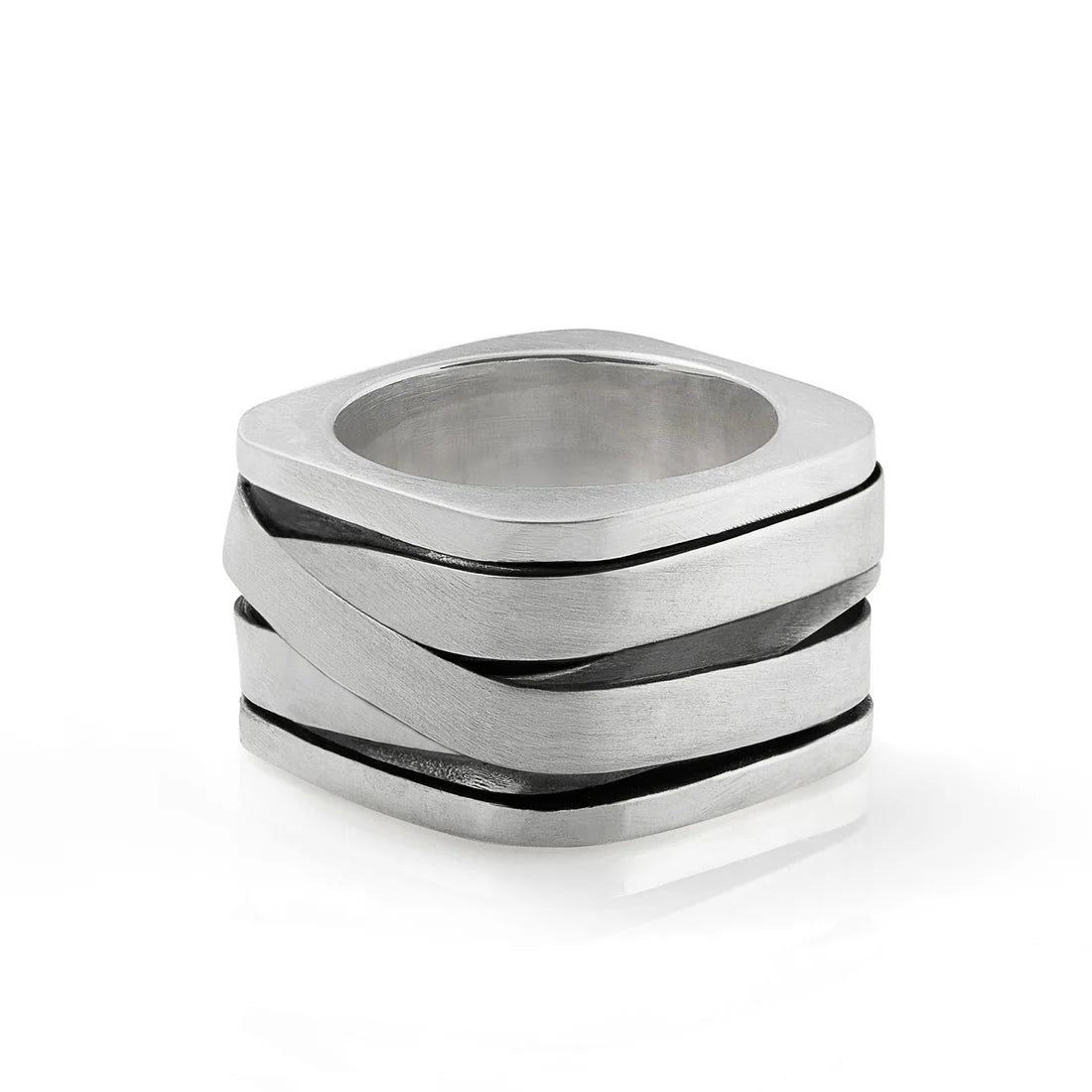 Massiver L-Ring aus Sterlingsilber im Mumien-Stil R-93