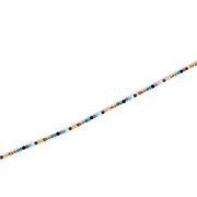 Armband aus vergoldetem Gelbgold und Sterlingsilber mit mehrfarbigen Facettenperlen BR-10047GP