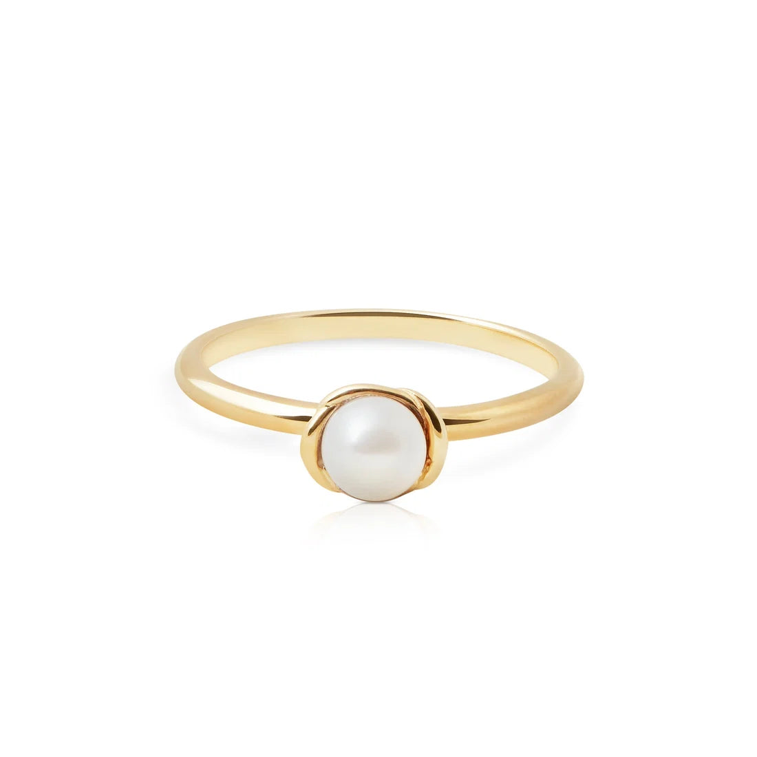 Ring aus vergoldetem Sterlingsilber mit einer großen Süßwasserperle RI-10034PG-49