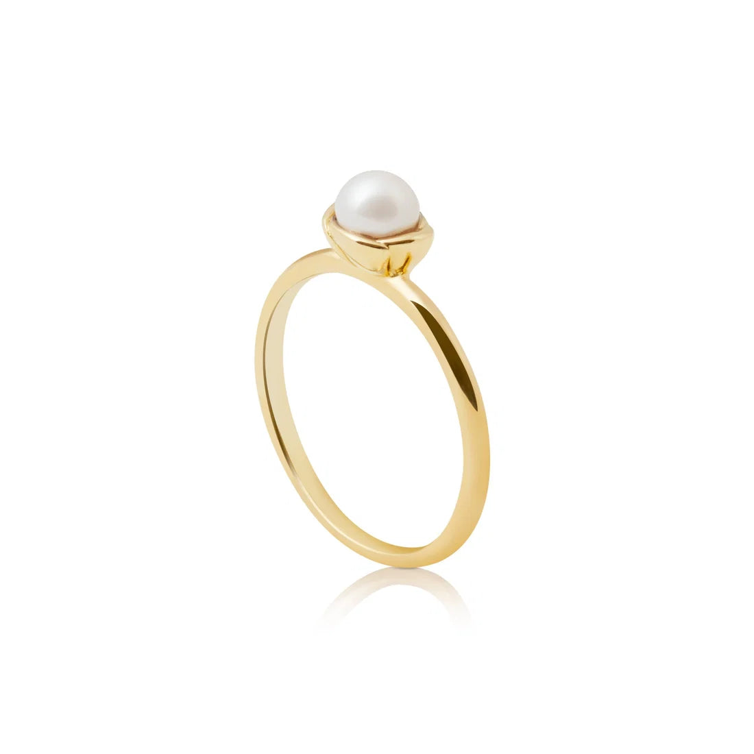 Ring aus vergoldetem Sterlingsilber mit einer großen Süßwasserperle RI-10034PG-49