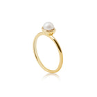 Ring aus vergoldetem Sterlingsilber mit einer großen Süßwasserperle RI-10034PG