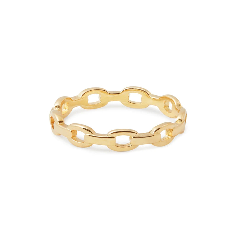 Ring aus vergoldetem Sterlingsilber mit maritimen Gliedern RI-10013GP