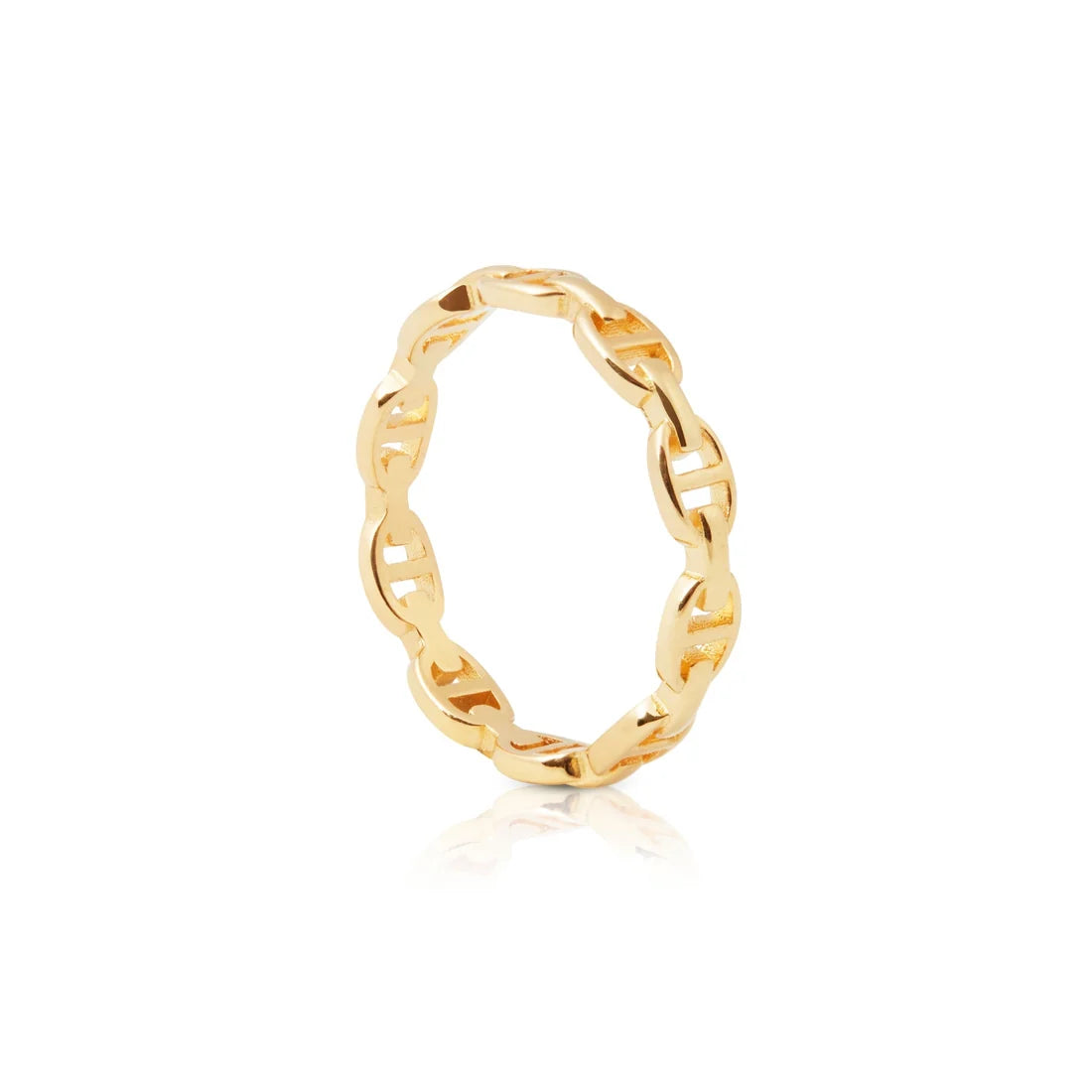 Ring aus vergoldetem Sterlingsilber mit maritimen Gliedern RI-10015PG-48