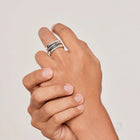Ring aus Sterlingsilber Aqualin mit poliertem und oxidiertem Finish RA-221.1-M