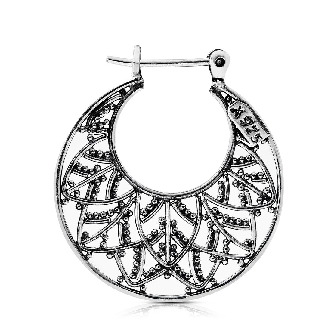Ohrringe aus Sterlingsilber im orientalischen Ethno-Stil mit einem Hauch von Oxidation E-2263