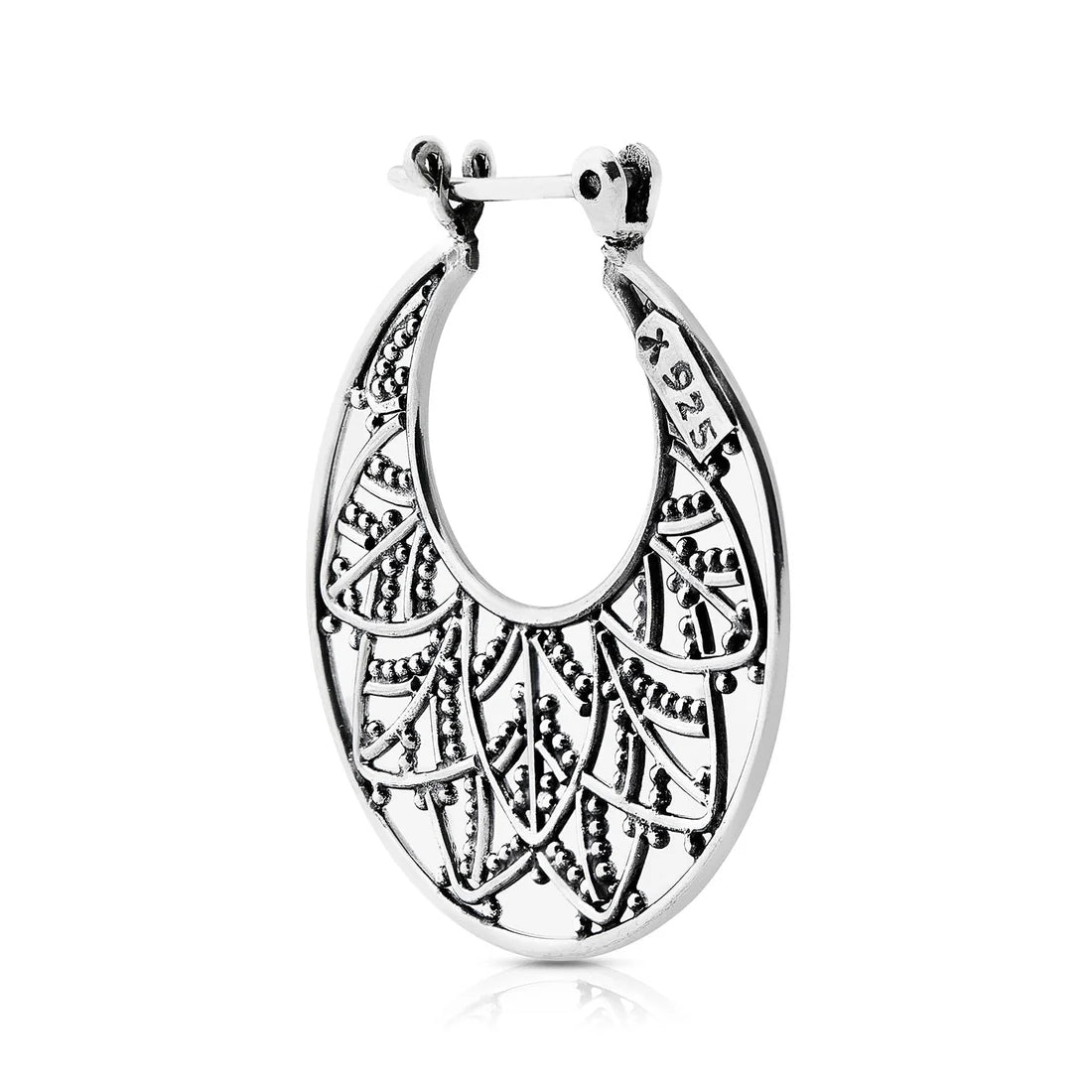 Ohrringe aus Sterlingsilber im orientalischen Ethno-Stil mit einem Hauch von Oxidation E-2263