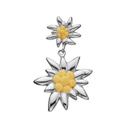 Sterlingsilber Hängeohrring mit Bicolor Edelweiss glänzend EG-7014