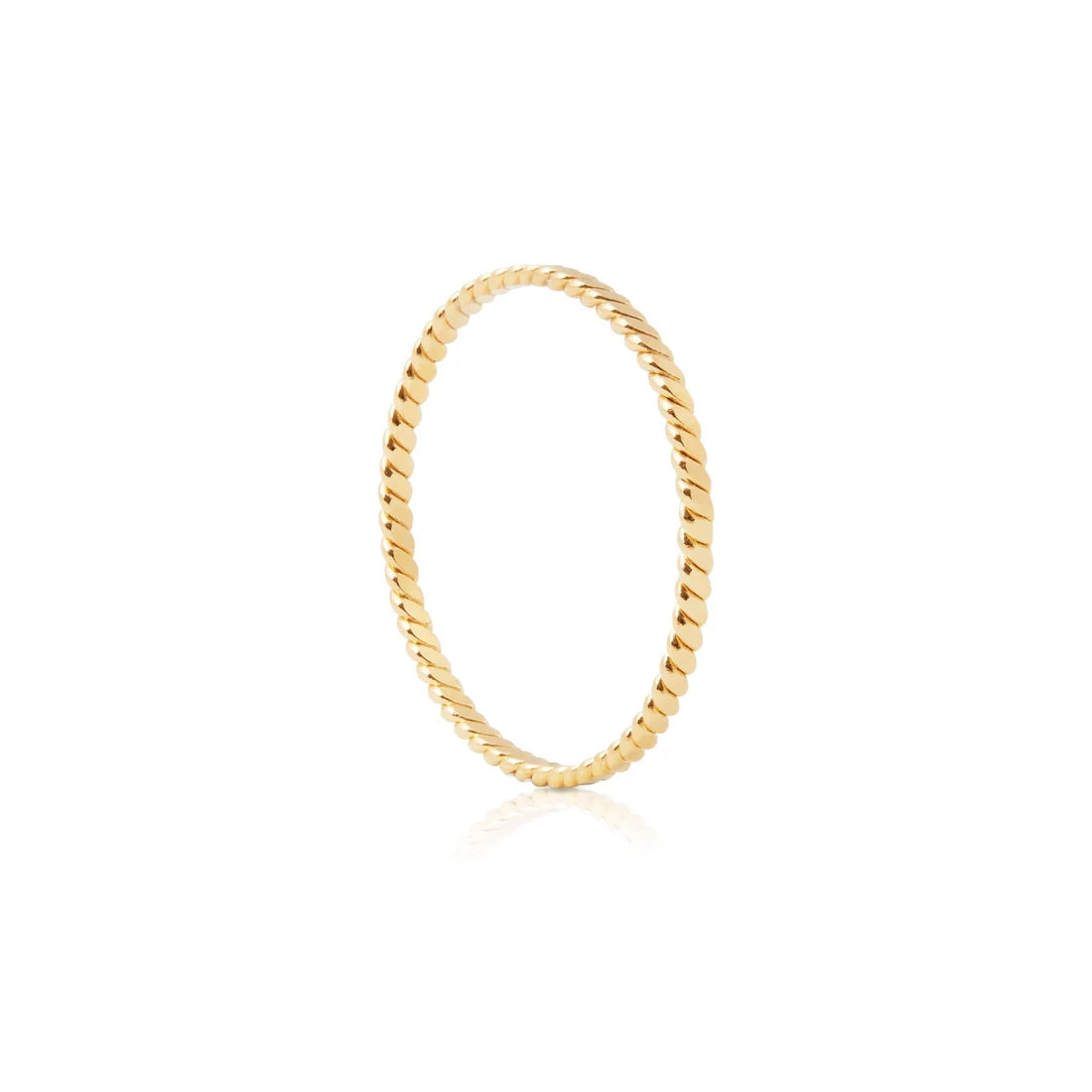 Ring aus vergoldetem Sterlingsilber mit glänzender Torsade RI-10036GP