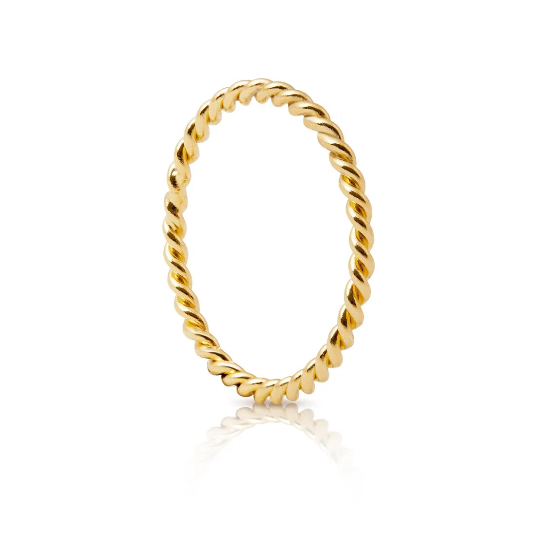 Ring aus vergoldetem Sterlingsilber mit Torsade RI-10036GP-48