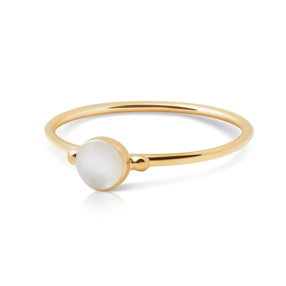 Ring aus vergoldetem Sterlingsilber mit weißem Perlmutt RI-10023GP