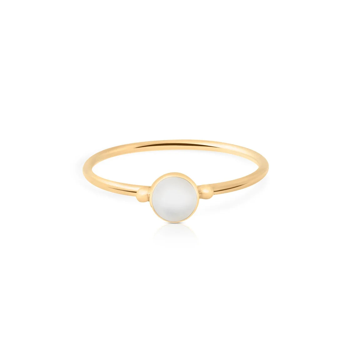 Ring aus vergoldetem Sterlingsilber mit weißem Perlmutt RI-10023GP