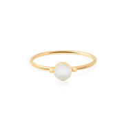 Ring aus vergoldetem Sterlingsilber mit weißem Perlmutt RI-10023GP