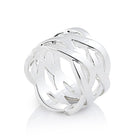 Ring aus Sterlingsilber mit verschlungenen Fäden in Maschenoptik 20-1026