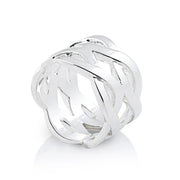 Ring aus Sterlingsilber mit verschlungenen Fäden in Maschenoptik 20-1026