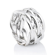 Ring aus Sterlingsilber mit verschlungenen Fäden in Maschenoptik 20-1029