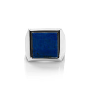 Sterlingsilber Siegelring verziert mit einem Lapislazuli R-4332-M