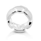 Ring aus Sterlingsilber mit abgerundeten Formen, die sich mit gebürsteten und glänzenden Oberflächen abwechseln 20-1022