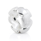 Ring aus Sterlingsilber mit abgerundeten Formen, die sich mit gebürsteten und glänzenden Oberflächen abwechseln 20-1022