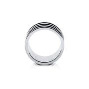 Ring aus Sterlingsilber mit glänzendem und oxidiertem Finish R-4344
