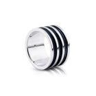 Ring aus Sterlingsilber mit glänzendem und oxidiertem Finish R-4344