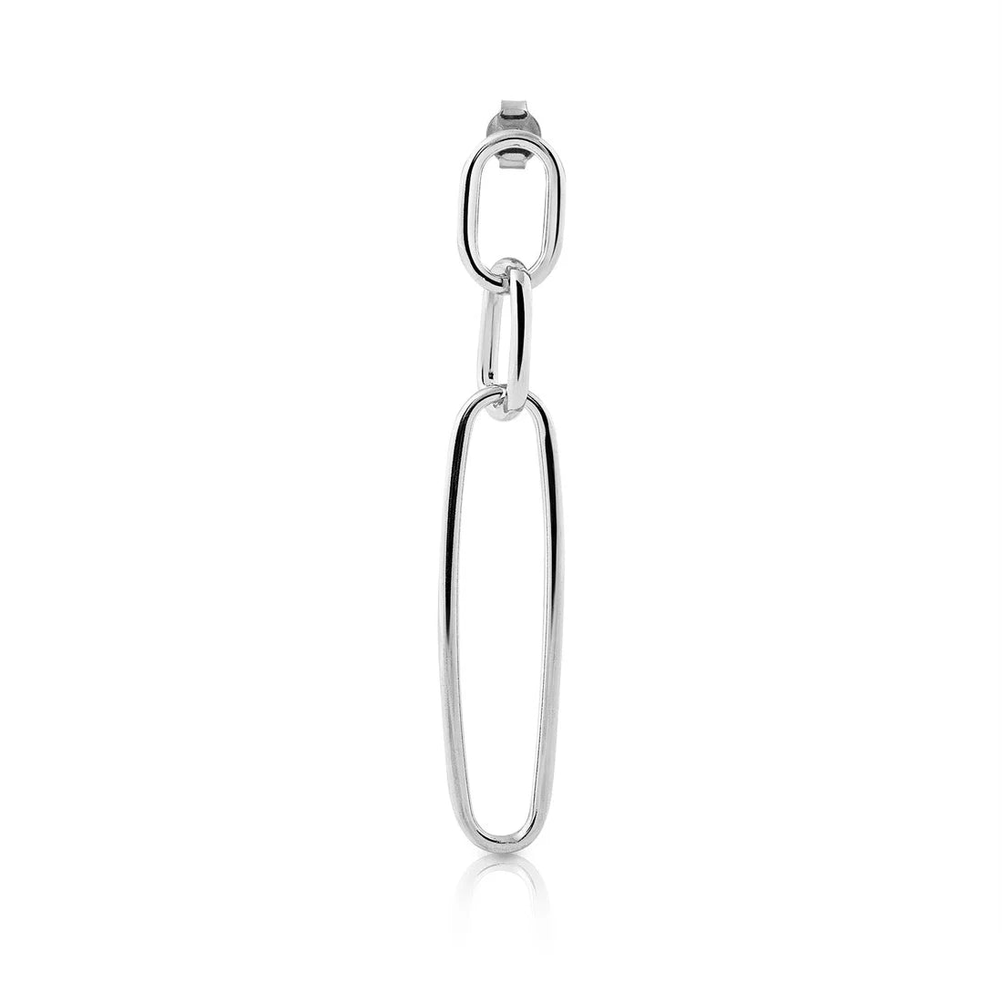 Ohrstecker aus Sterlingsilber, bestehend aus drei Ringen, glänzend und poliert, in verschiedenen Größen E-2645