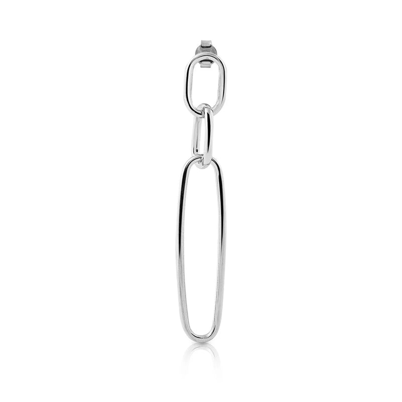 Ohrstecker aus Sterlingsilber, bestehend aus drei Ringen, glänzend und poliert, in verschiedenen Größen E-2645