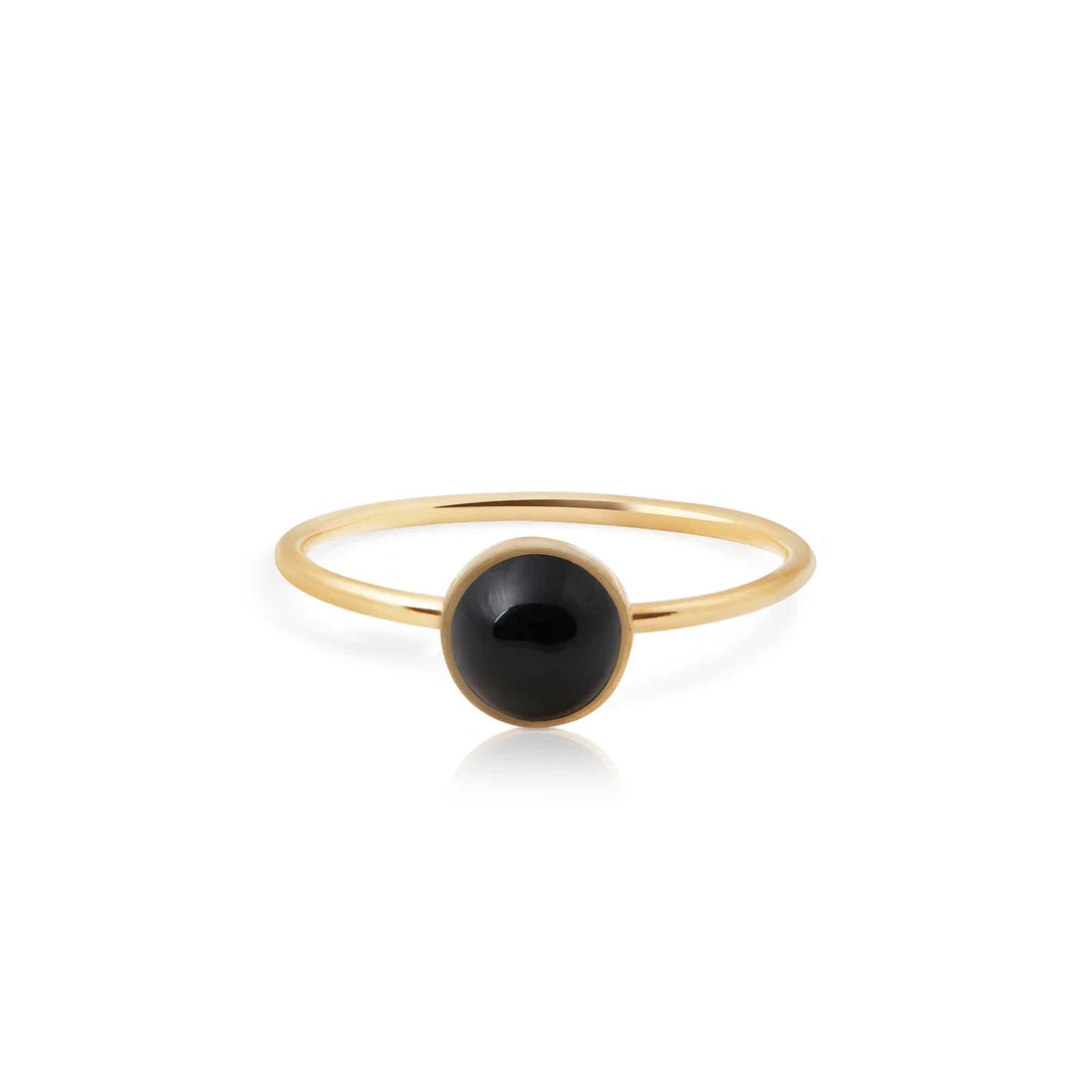 Ring aus vergoldetem Sterlingsilber mit Onyx-Achat RI-10019GP-48