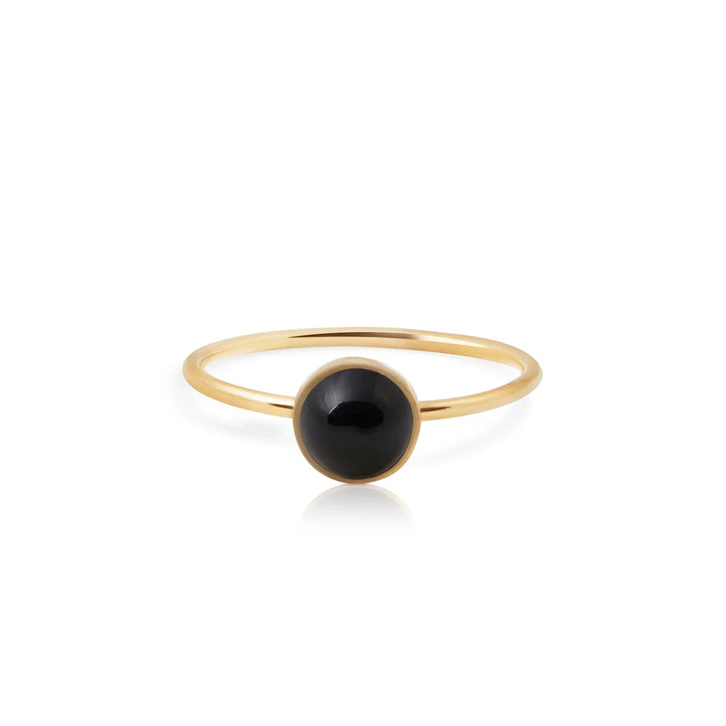 Ring aus vergoldetem Sterlingsilber mit Onyx-Achat RI-10019GP