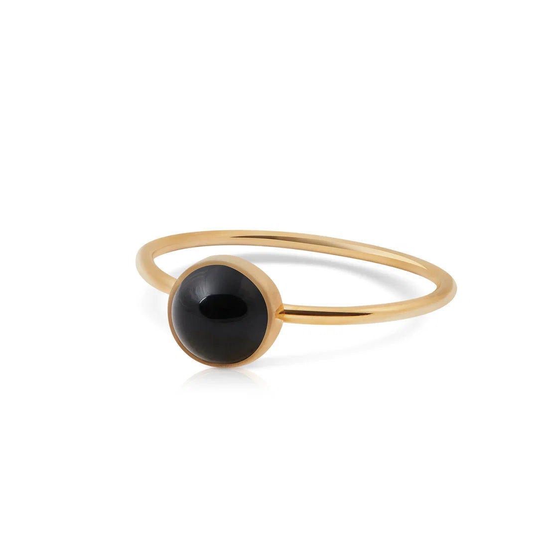 Ring aus vergoldetem Sterlingsilber mit Onyx-Achat RI-10019GP-48