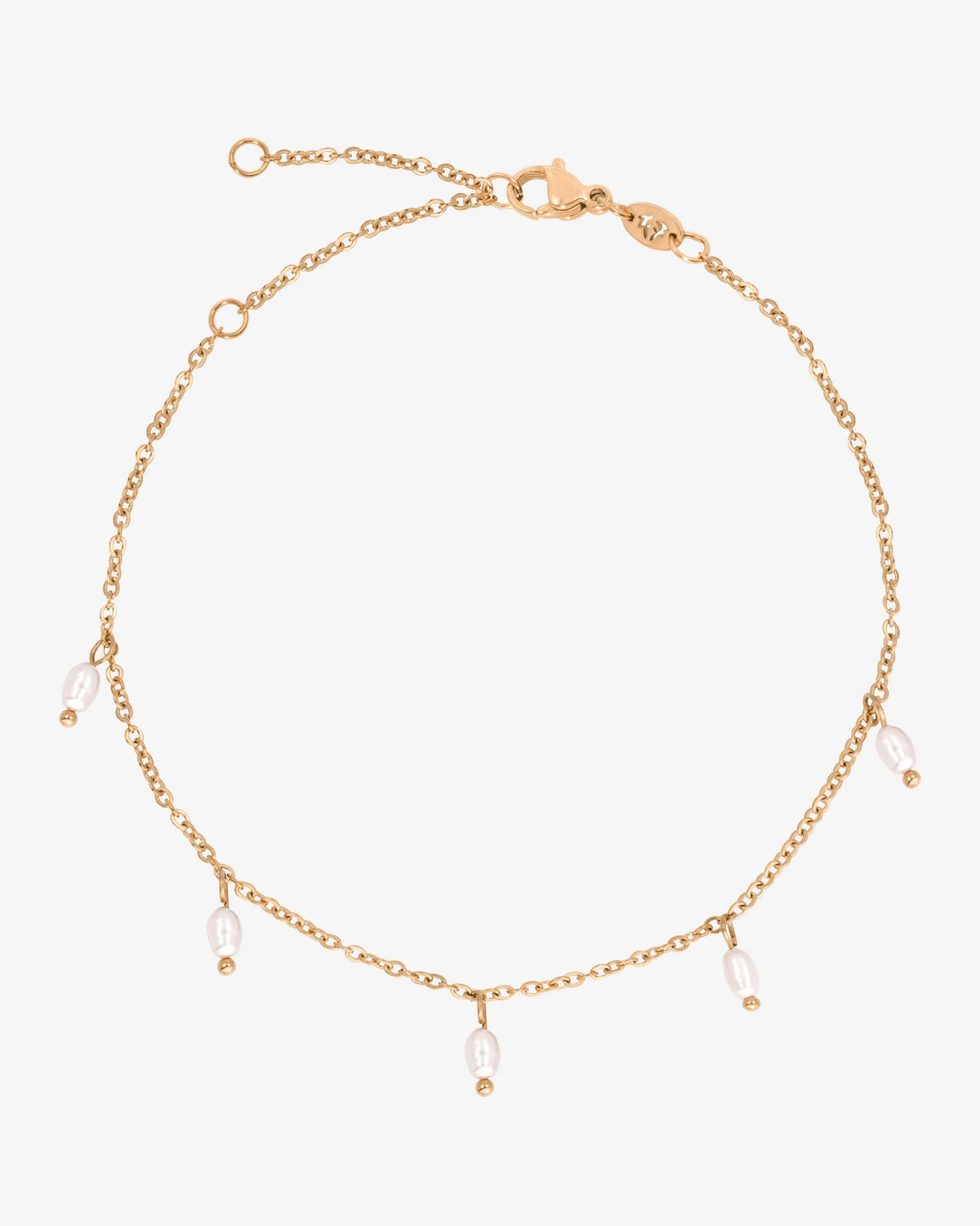 LUAMAYA Perla Blanco Anklet Roségold